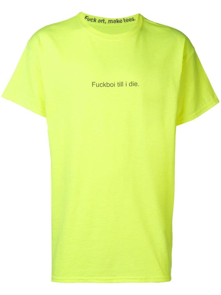 F.a.m.t. Slogan Print T-shirt - Yellow