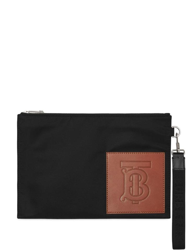 Burberry Monogram Motif Zip Pouch - Black