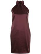 Rosetta Getty Satin Halter Dress - Purple
