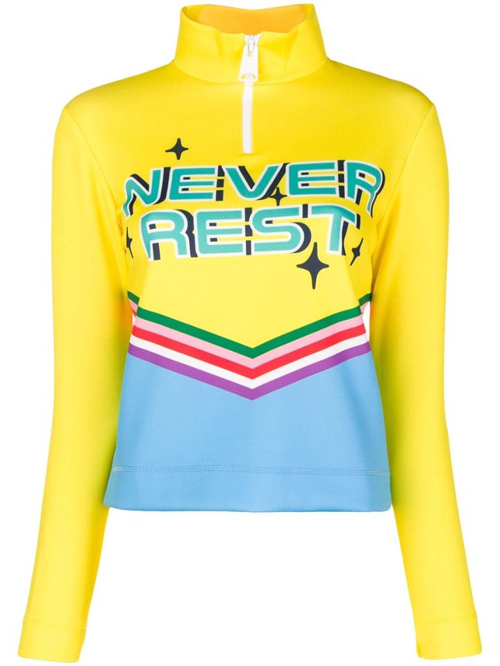 Mira Mikati Never Rest Printed Scuba Top - Yellow