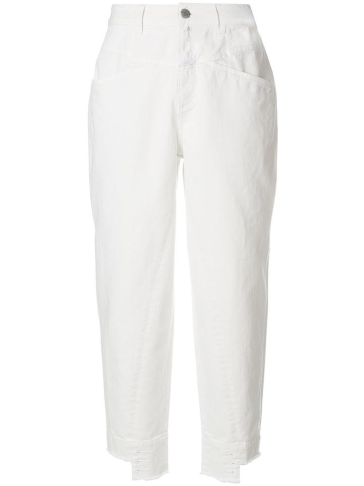 Closed Oversized High Waisted Jeans - White