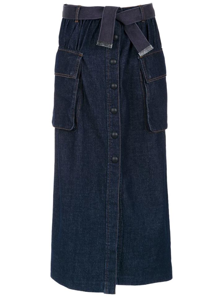 Andrea Bogosian Long Denim Skirt - Blue