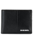 Diesel Textured Leather Compact Wallet - Black
