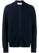 Pringle Of Scotland Zip Cable Knit Cardigan - Blue