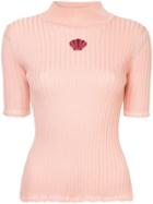 Tu Es Mon Trésor Shell Mock Neck Sweater - Pink
