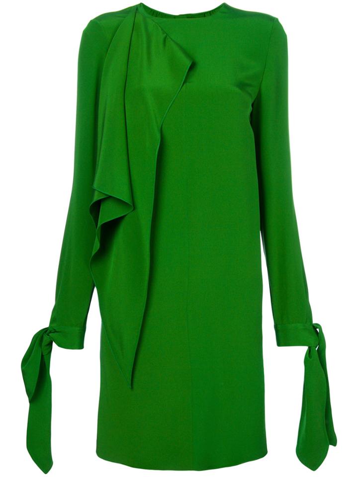 Calvin Klein Asymmetric Tie Sleeve Dress - Green