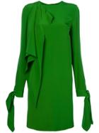 Calvin Klein Asymmetric Tie Sleeve Dress - Green
