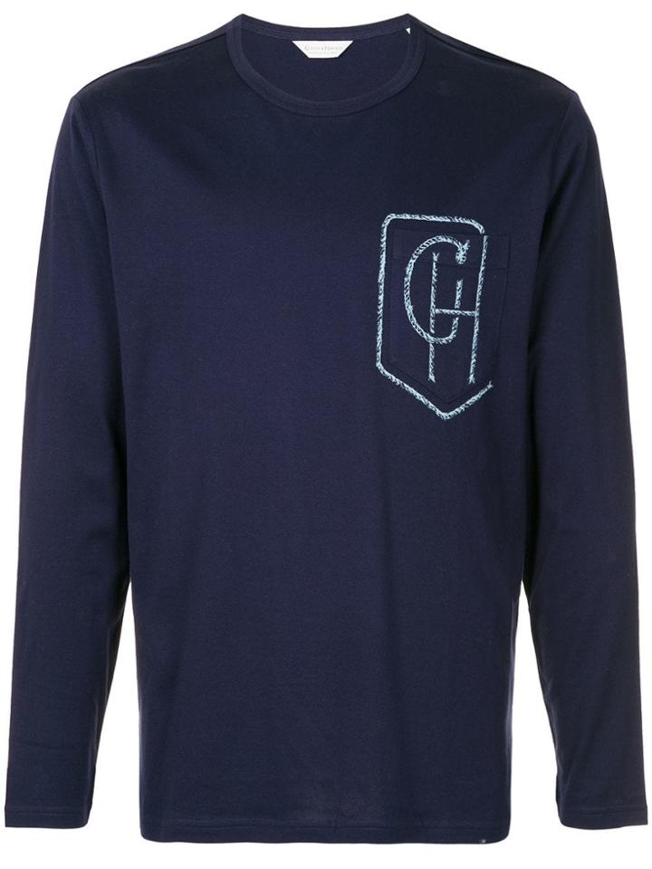 Gieves & Hawkes Logo Print T-shirt - Blue