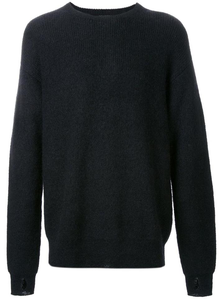 Cityshop Mohair Crew Neck Jumper, Men's, Black, Wool