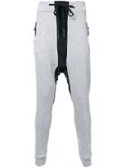 11 By Boris Bidjan Saberi Drop-crotch Sweatpants, Men's, Size: Small, Grey, Cotton