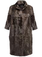Liska Karakul Lamb Fur Coat, Women's, Size: 46, Green, Lamb Fur