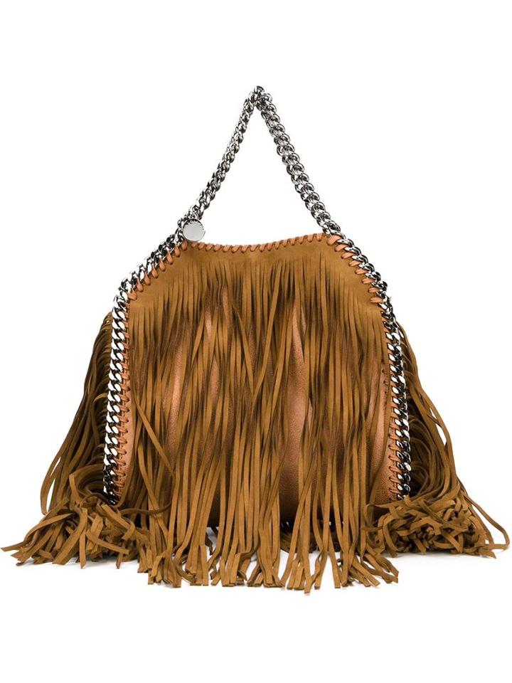 Stella Mccartney Mini 'falabella' Fringed Tote, Women's, Brown