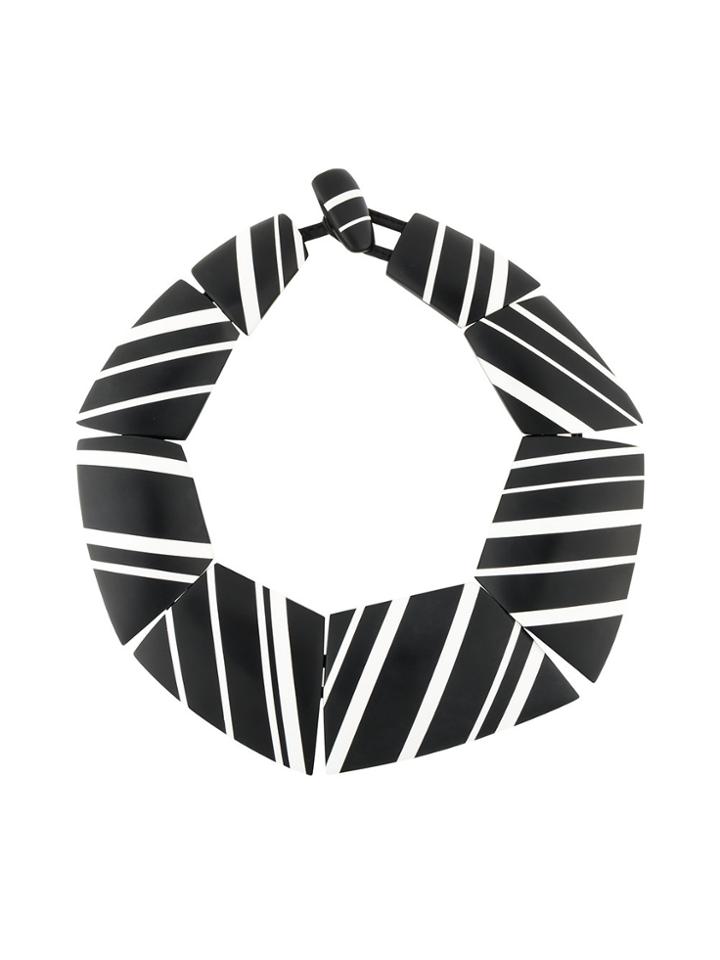 Monies Striped Necklace - Black