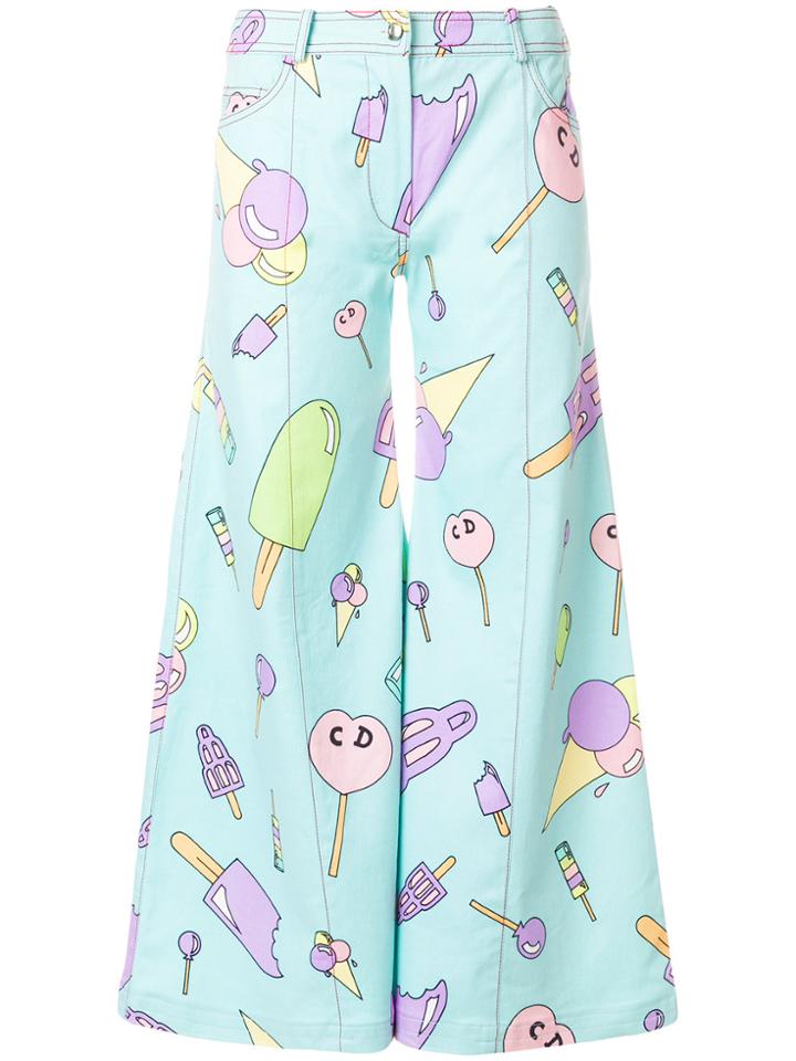 Christian Dior Vintage Ice Cream Flared Trousers - Blue