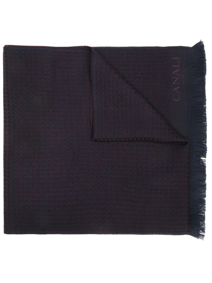 Canali Houndstooth Scarf - Blue