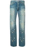 Tu Es Mon Trésor Bijoux Cat Jeans Short Length - Blue