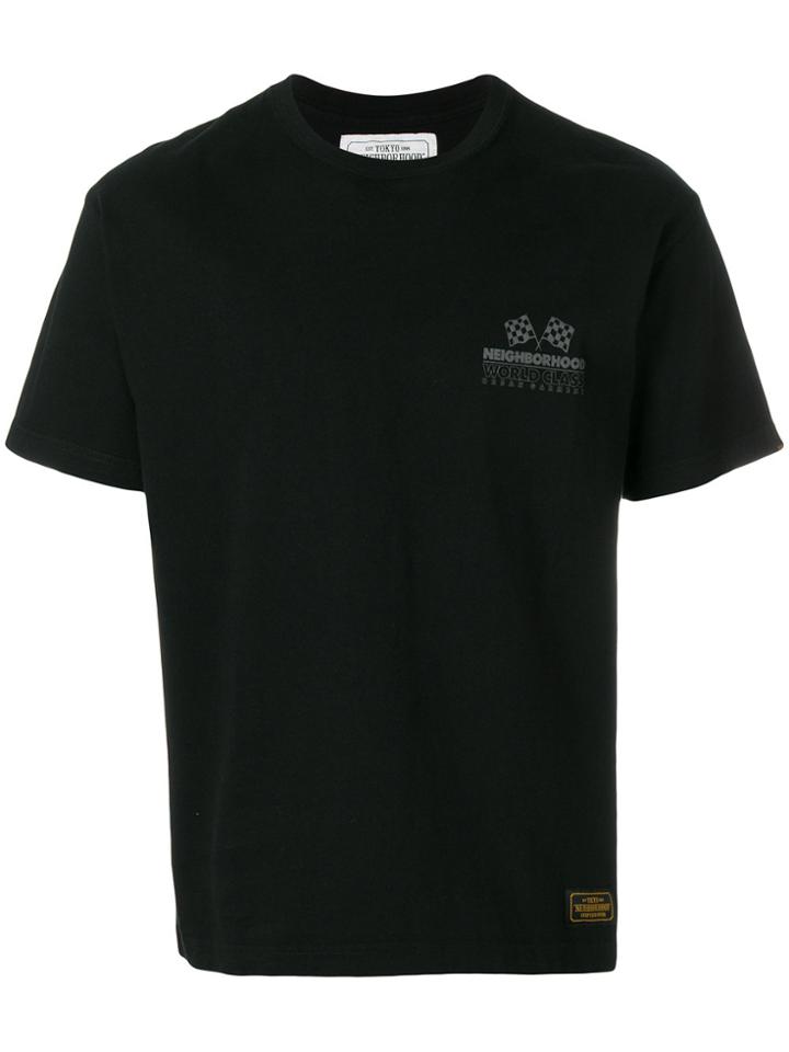 Neighborhood Logo Print T-shirt - Black