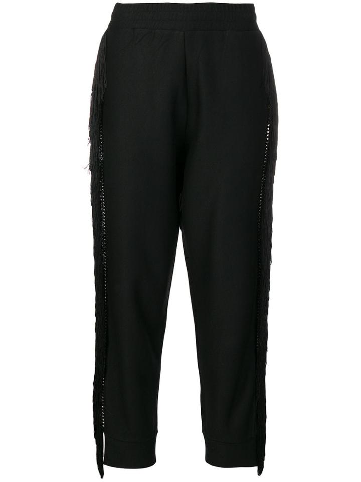 Philipp Plein Fringed Trim Track Pants - Black