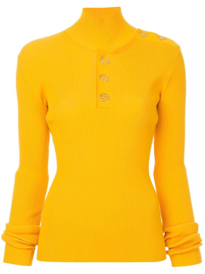 Dion Lee Button Grossgrain Skivvy Jumper - Yellow & Orange