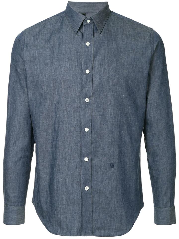 N. Hoolywood Long-sleeve Fitted Shirt - Blue