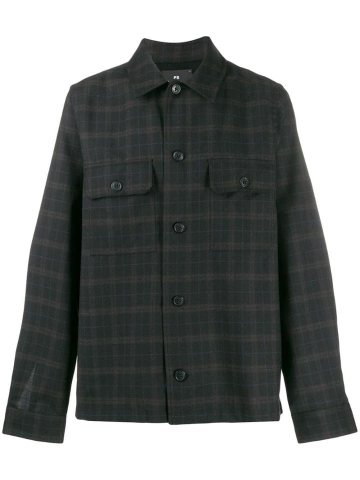 Ps Paul Smith Check Print Shirt - Black