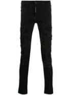 Philipp Plein Destroyed Skinny Jeans - Black
