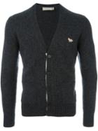 Maison Kitsuné Embroidered Logo V-neck Cardigan