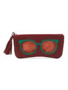 Sarah Chofakian Leather Sunglasses Case - Red