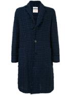 Coohem Tweed Fitted Coat - Blue