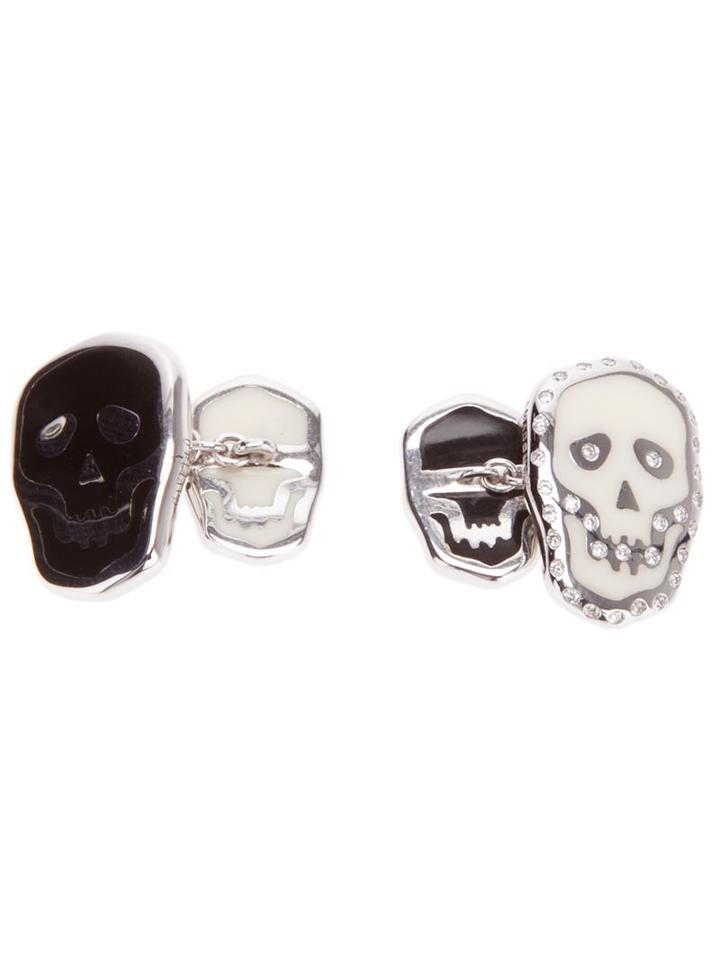 Gavello 18kt White Gold Skull Cufflinks
