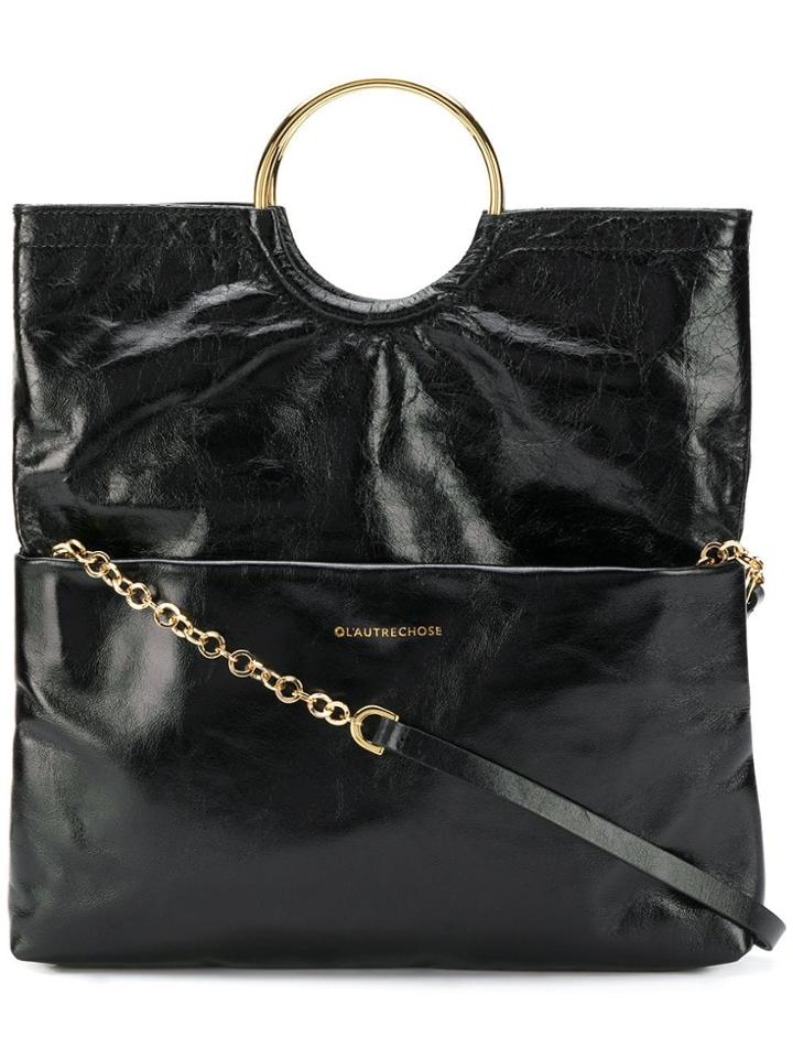 L'autre Chose Round Handles Tote - Black
