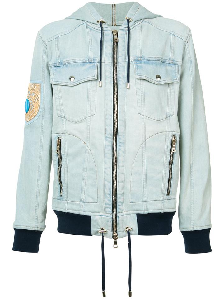 Balmain - Badge Denim Jacket - Men - Cotton/polyurethane - L, Blue, Cotton/polyurethane