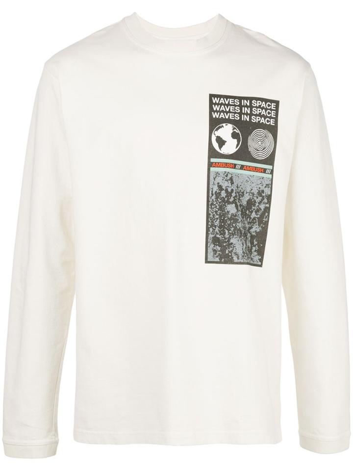 Ambush Printed Cotton T-shirt - White