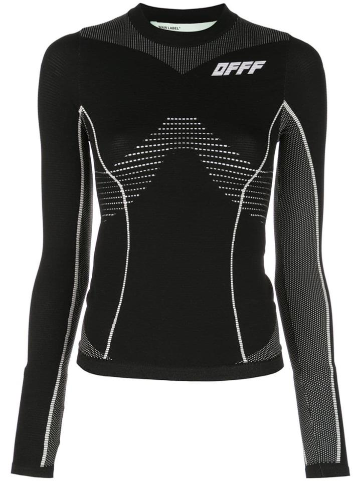 Off-white Perforated Sport Top - Black