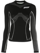 Off-white Perforated Sport Top - Black