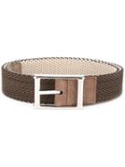 Canali Braided Belt, Men's, Size: 100, Brown, Elastodiene/leather