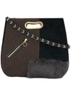 Kolor Patchwork Tote - Brown