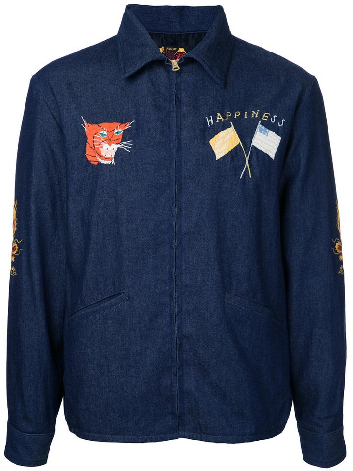 Tailor Toyo - Vietnam Dragon Patch Jacket - Men - Cotton/acetate - S, Blue, Cotton/acetate
