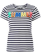Yazbukey 'summer' Print Striped T-shirt, Women's, Size: Medium, Blue, Cotton