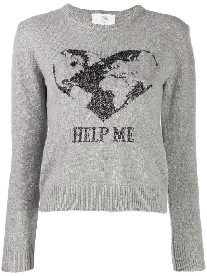 Alberta Ferretti Intarsia-knit Jumper - Grey