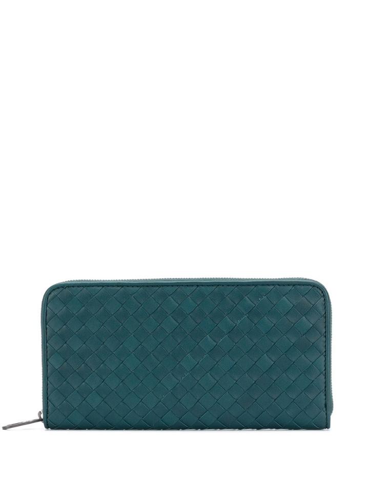 Bottega Veneta Woven Zipped Wallet - Green