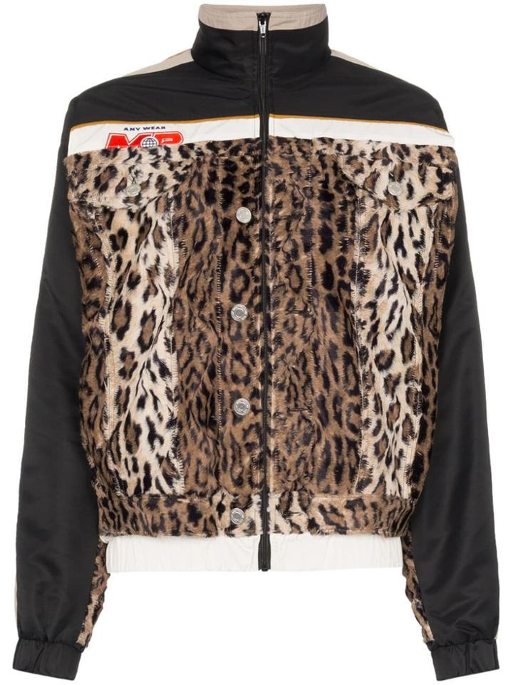 Martine Rose Hybrid Leopard Print Insert Track Jacket - Black