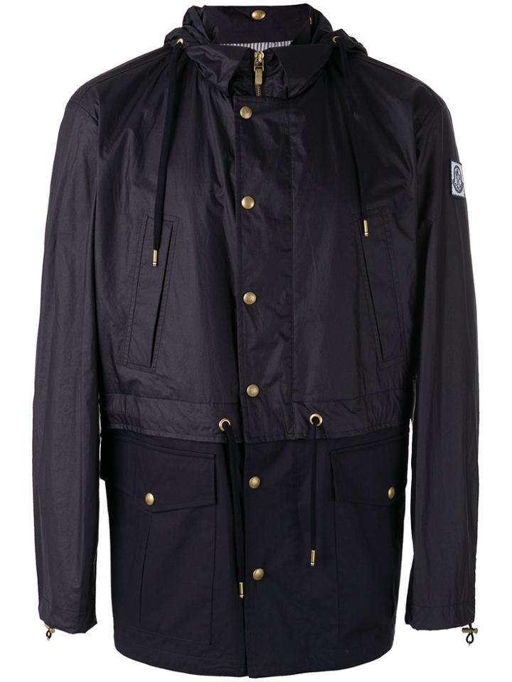 Moncler Gamme Bleu Logo Patch Hooded Jacket - Blue