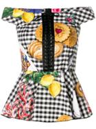 Dolce & Gabbana Front Fastened Flared Blouse - Black