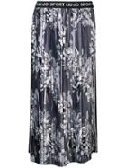 Liu Jo Pleated Flower Print Skirt - Black