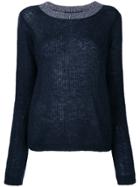 Essentiel Antwerp Two-tone Crew Neck Jumper - Blue