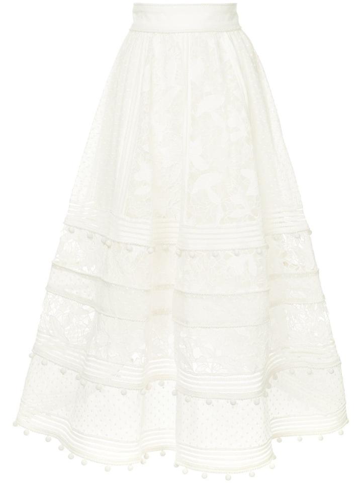 Zimmermann Embellished Midi Skirt - White