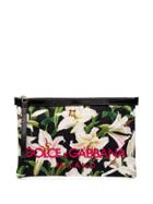 Dolce & Gabbana Lily Print Clutch Bag - Green