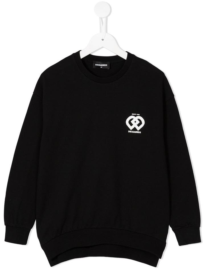 Dsquared2 Kids Chest Logo Sweatshirt, Girl's, Size: 10 Yrs, Black