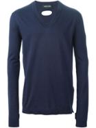 Damir Doma V-neck Sweater, Men's, Size: 46, Blue, Silk/cotton